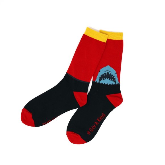 Brand New, Organic Cotton Crew socks, shark design, size 7-13, unisex - Picture 3 of 9
